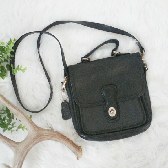 Vintage Handbags - Vintage Leather Crossbody Satchel Saddle Bag Purse